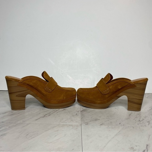 Splendid Vina Brown Suede Heeled Platform Clog 7 1/2 M - Picture 5 of 15